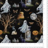 Printed Cotton - HAPPY HAUNTING - 002 - Black
