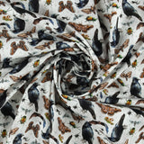 Coton imprimé <HAPPY HAUNTING> - 005 - Blanc