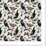 Coton imprimé <HAPPY HAUNTING> - 005 - Blanc