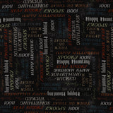 Printed Cotton - HAPPY HAUNTING - 008 - Black