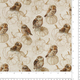 Northcott - Printed Cotton - NIGHT OWL - 001 - Offwhite