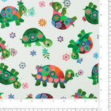 Northcott - Printed Cotton - TOPSY TURTLES - 003 - White