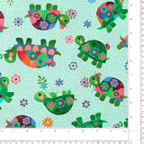 Northcott - Printed Cotton - TOPSY TURTLES - 004 - Aqua