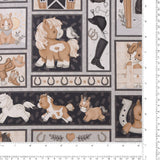 Henry Glass - Printed Cotton - TINY TROTS - 006 - Tan & Grey