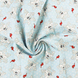 Northcott - Coton imprimé sous license - RUDOLPH LE RENNE AU NEZ ROUGE - 001 - Bleu Pâle