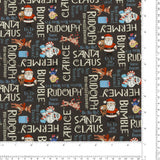 Northcott - Licensed Printed Cotton - RUDOLPH THE RED NOSED REINDEER - 003 - Black
