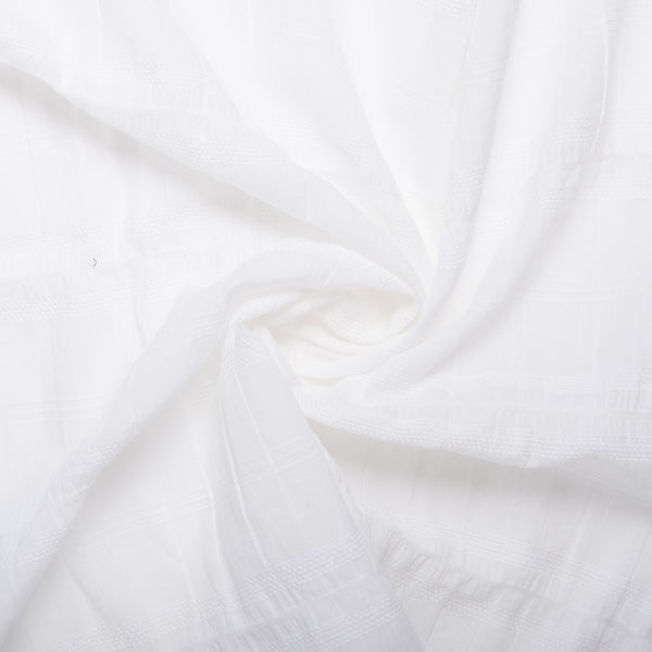 Coton jacquard à  rayures - ISABEL - Blanc