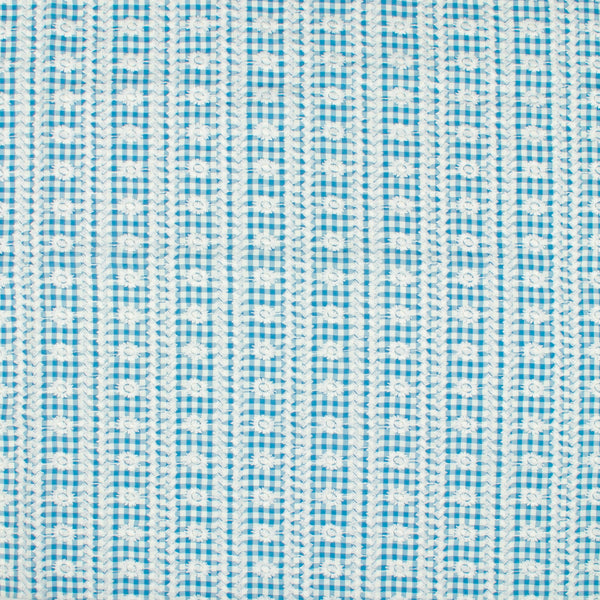 Fancy Embroidered Cotton - ATHENA - Blue