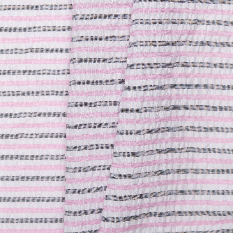 Pink Seersucker Fabric: Striped