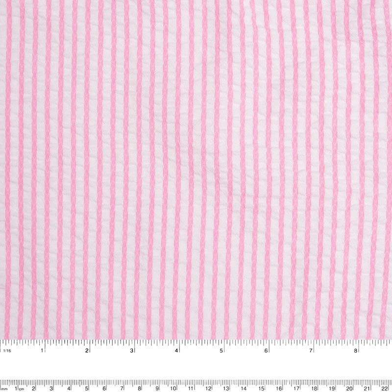 Striped Seersucker - Dolly - Pink