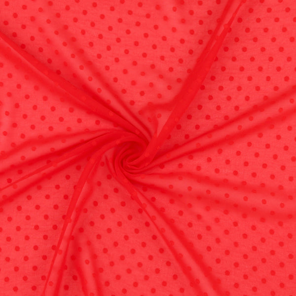 Chiffon with Dot - ROSY - Red