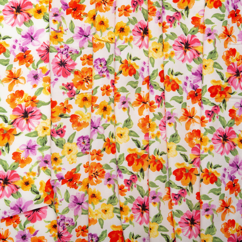 Printed rayon - AMANDA - Pink and Orange