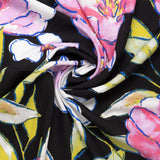 Printed rayon - AMANDA - Black and Pink