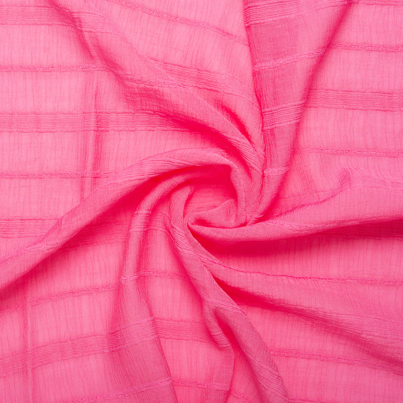 Striped Rayon Jacquard - COSTA - Hot Pink