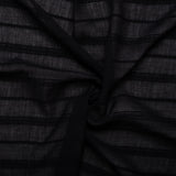 Striped Rayon Jacquard - COSTA - Black