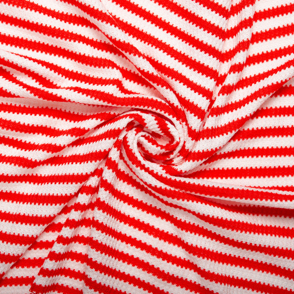 Striped Knit - 006 - White and Red