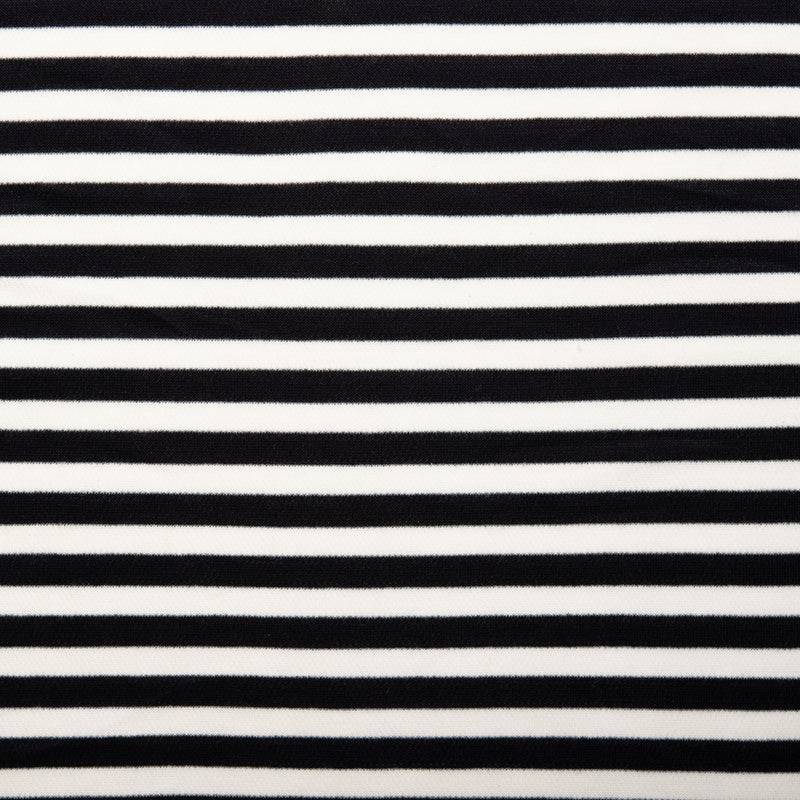 Striped Knit - 007 - Ivory and Black