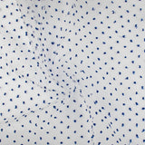 Organza with Embroidered Dot - DOTSY - White & Royal