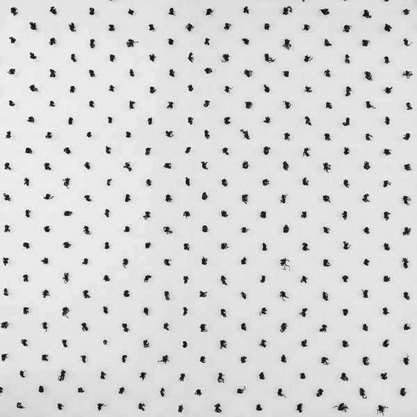 Organza with Embroidered Dot - DOTSY - White & Black