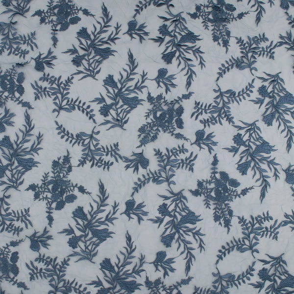 Embroidered Mesh - CAROLINE - 001 - Blue
