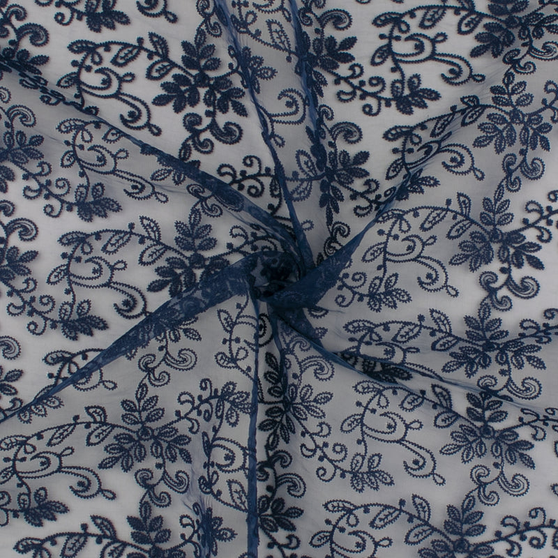 Embroidered Organza - CAROLINE - 003 - Blue