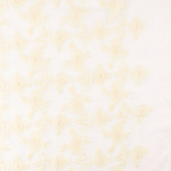 Mesh with Cotton Embroiderie - SIENNA - 003 - OffWhite