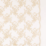 Embroidered Mesh - SIENNA - 011 - Cream with Metalic Gold thread