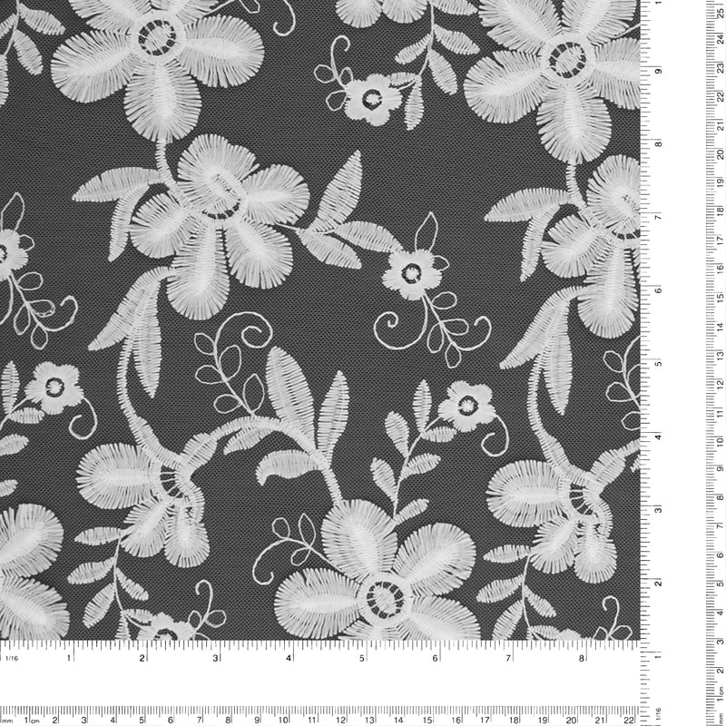 Embroidered Mesh - SIENNA - WHITE