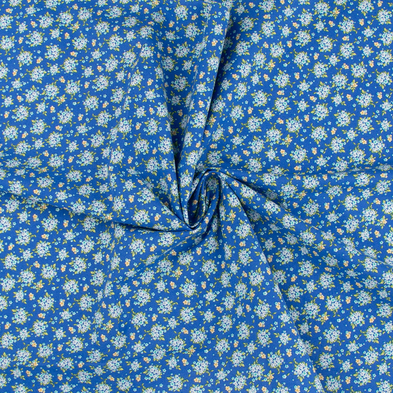 Coton imprimé CHAMP DE CALICOTS - Bleu