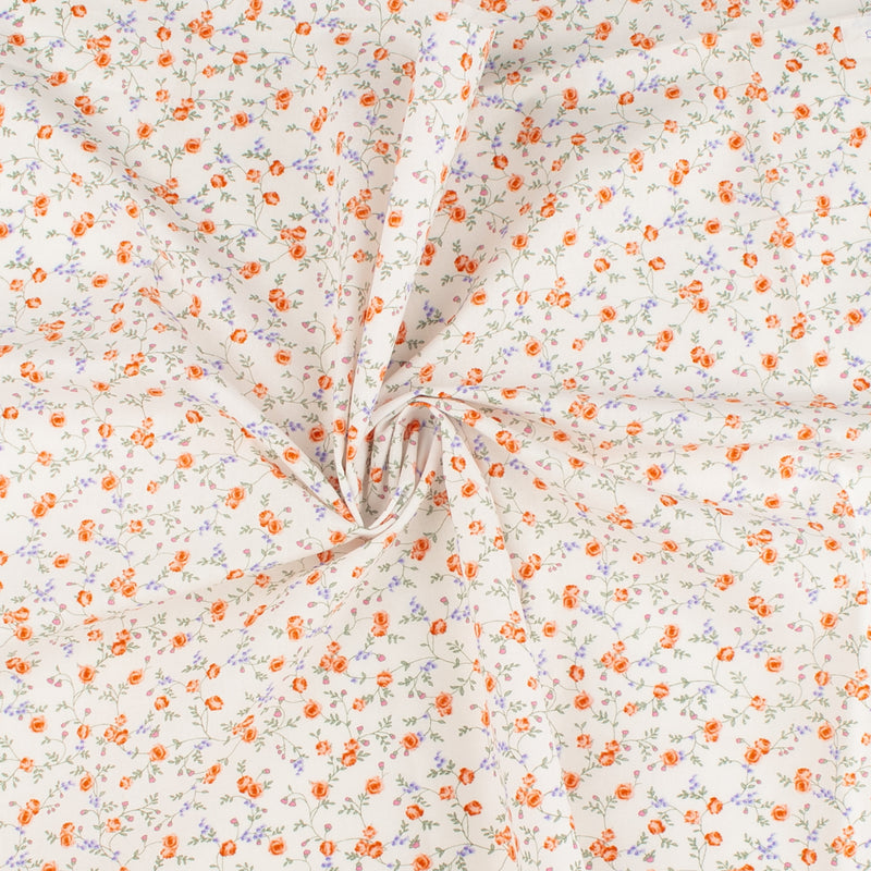 BLOOMFIELD CALICO'S Printed Cotton - White and Orange