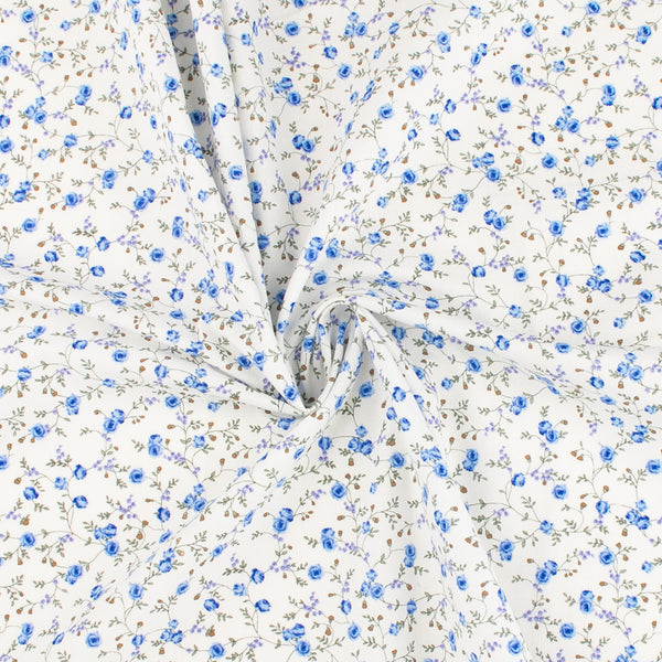 BLOOMFIELD CALICO'S Printed Cotton - White and Blue