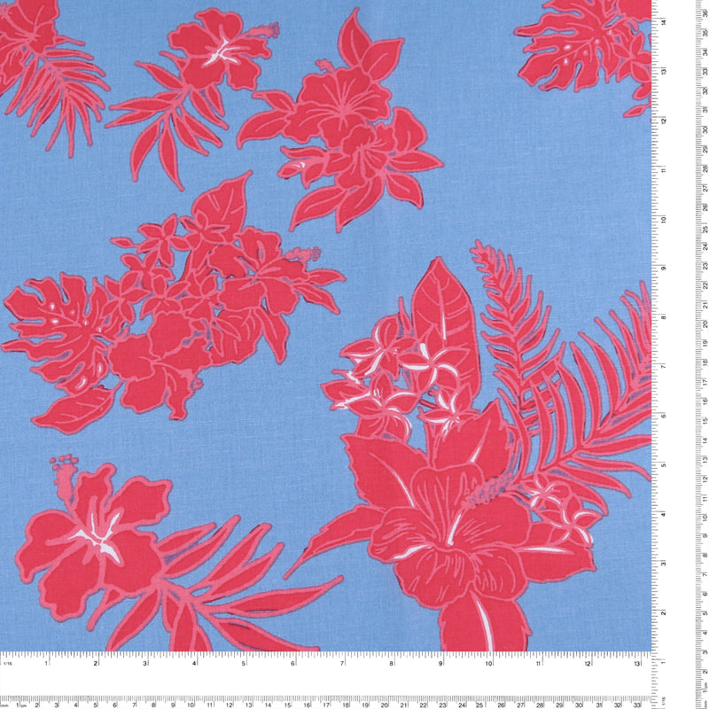 Printed Cotton & Linen - TERRA - 018 - Blue