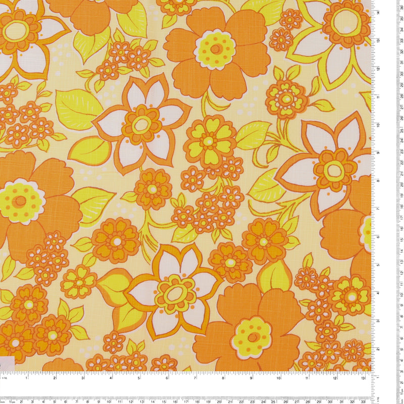 Printed Cotton & Linen - TERRA - 023 - Light Yellow