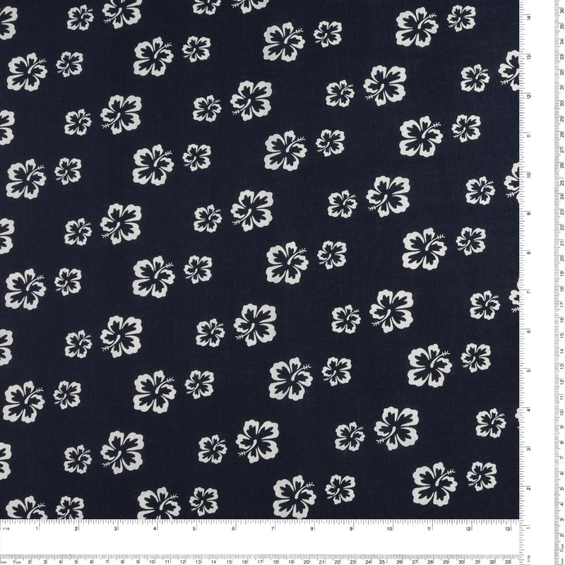 Printed Cotton & Linen - TERRA - 027 - Navy