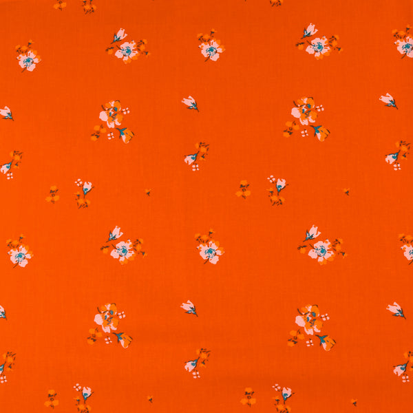 Coton et Lin Imprimé - TERRA - 034 - Orange