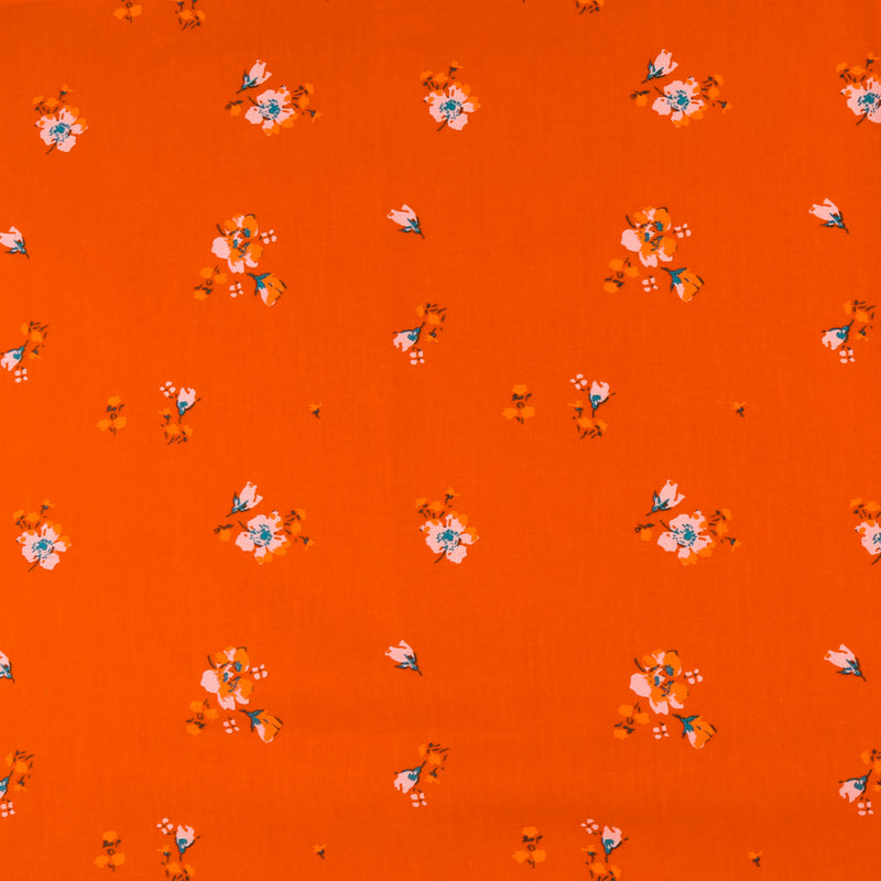 Coton et Lin Imprimé - TERRA - 034 - Orange
