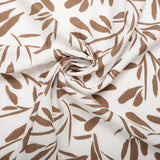 Printed Rayon Linen - Palma - White and Brown