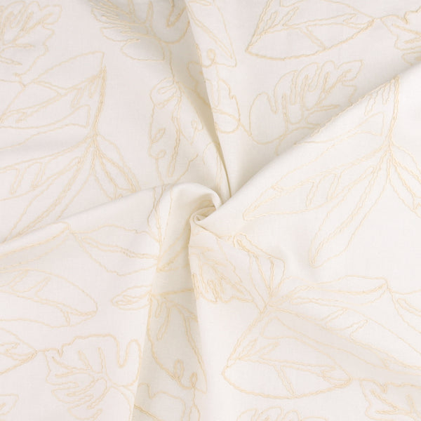 Embroidered Rayon Linen - ANNA - Offwhite