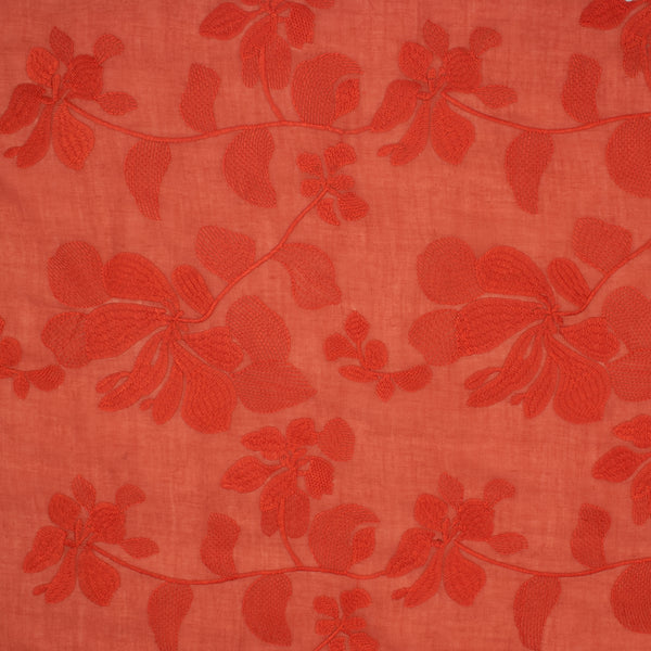 Embroidered Voile - BREEZE - Paprika