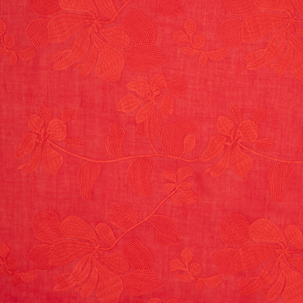 Embroidered Voile - BREEZE - Red