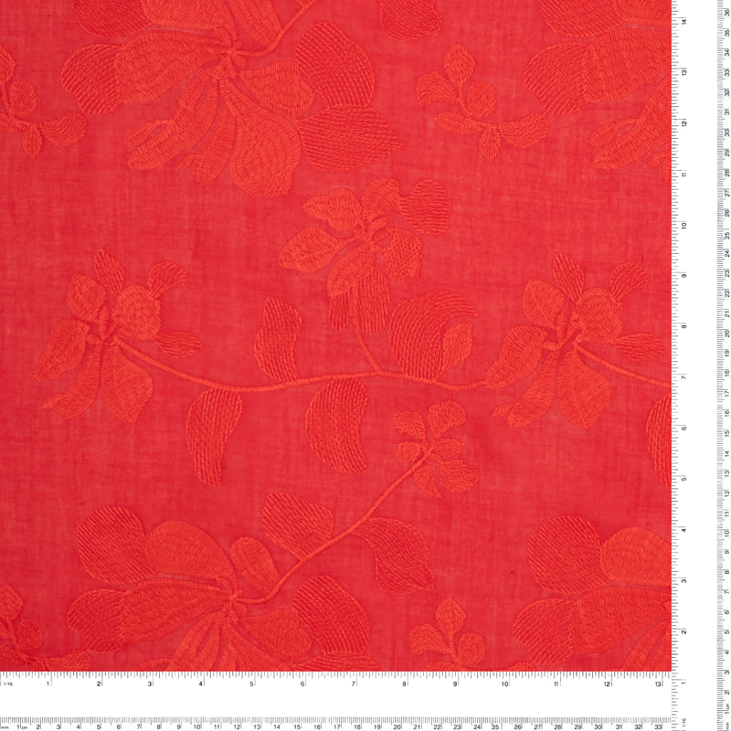 Embroidered Voile - BREEZE - Red