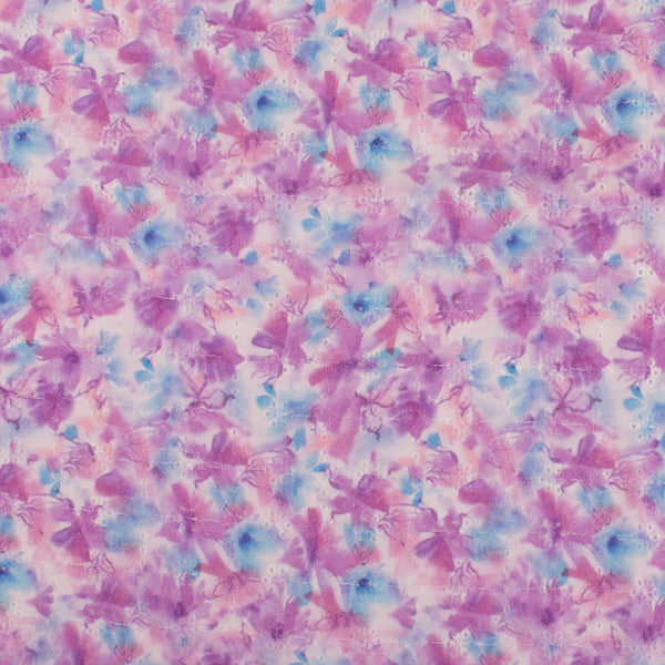 Digital Printed Eyelet - FLORA - 001 - Lilac
