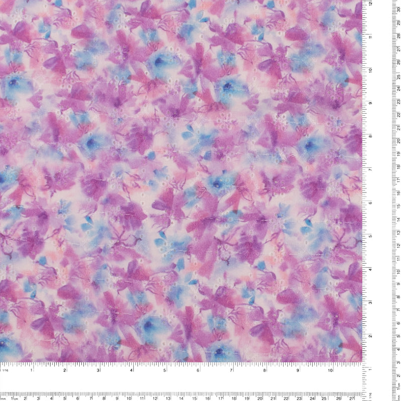 Digital Printed Eyelet - FLORA - 001 - Lilac