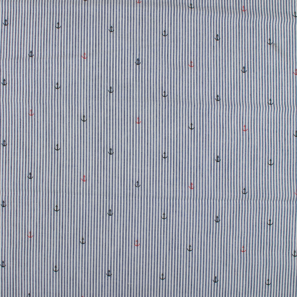 Printed Seersucker Stripe - BETTY - 002 - Blue