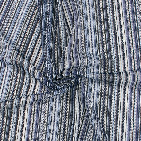 Crochet à Rayures Extensible - JANE - 003 - Bleu