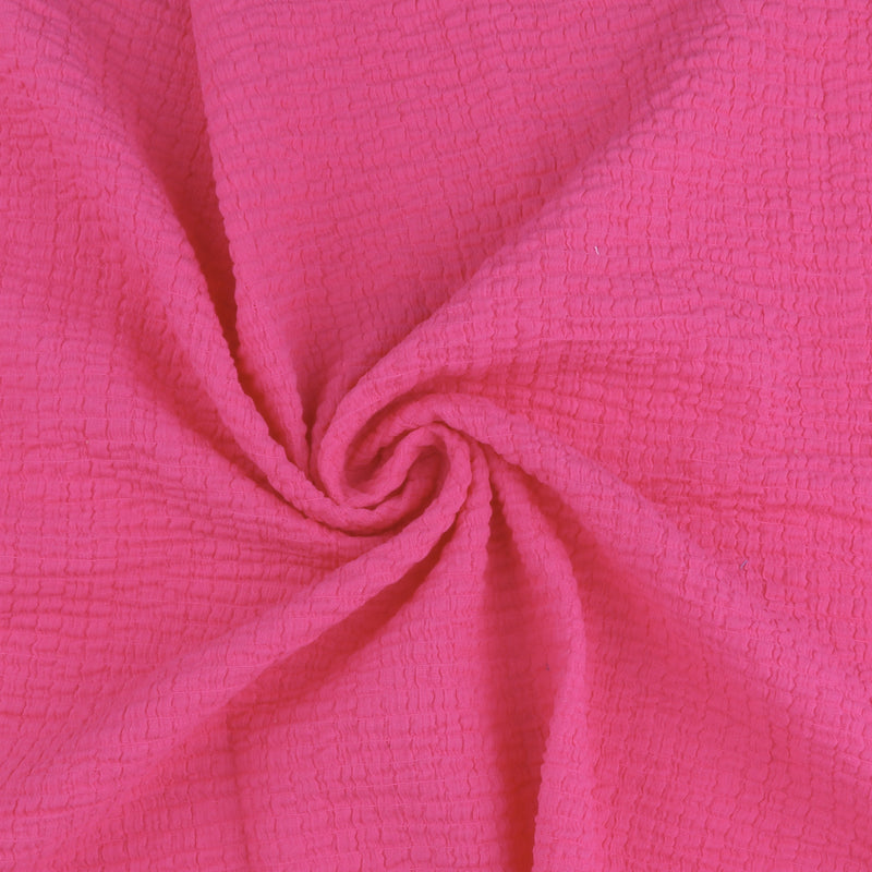 Crinkled Stretch Gauze - ALAIA - Hot Pink
