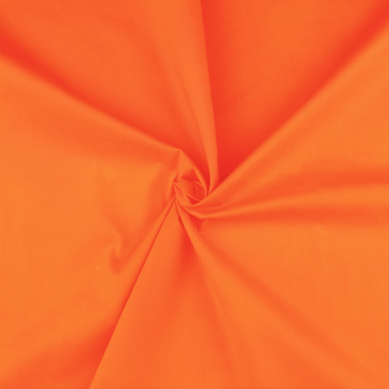 Popeline Extensible Unie - NORA - Tangerine