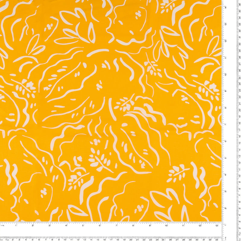 Printed Stretch Poplin - NORA - 004 - Yellow