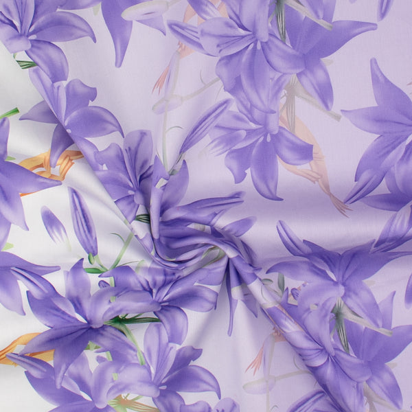 Digital Shaded Printed Sateen Cotton - BLOSSOM - 008 - Purple