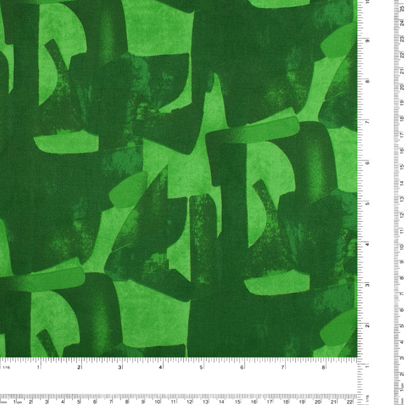 Printed Stretch Sateen - SANDY - 002 - Green
